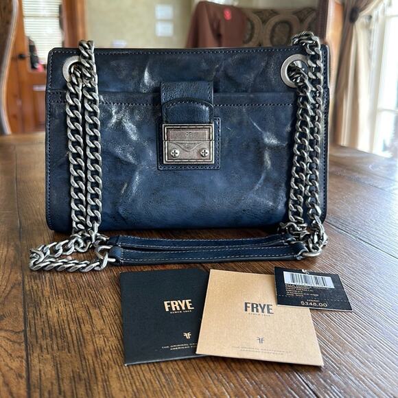 Frye Handbags - Frye | Navy Metallic Ella Double Handle Crossbody | NWT | 0763